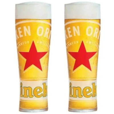 Image of Heineken Red Star X2 Pint Glasses 56cl