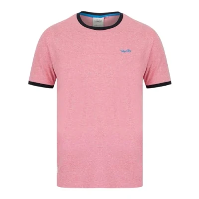 Image of Tokyo Laundry Men&#039;s &#039;Trevor&#039; Grindle Cotton Blend Crew Neck Ringer T Shirt Light Pink
