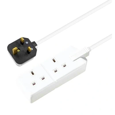 Image of Masterplug Heavy Duty Two Socket Extension Lead, 4 Metre, White