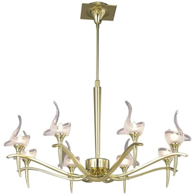Image of Viena Telescopic Pendant Round 8 Light G9, Polished Brass