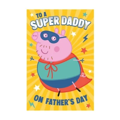 Image of Official Peppa Pig Daddy Father&#039;s Day Card, Fathers Card for Daddy, Father’s Licensed Multi Coloured