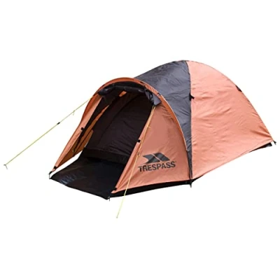 Image of Trespass Tarmachan, Sunset, 2 PersonTent 285cm x 150cm 115cm / 3kg Waterproof Fire Retardant, Orange
