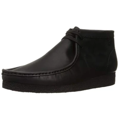 Image of Clarks Men&#039;s Shacre Chukka Boot, Black Leather, 10 UK