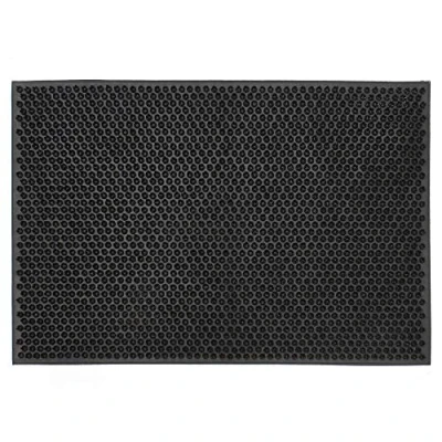 Image of JVL Condor Classic Astro Turf Look Rubber Scraper Mat, Black, 40 x 60 cm