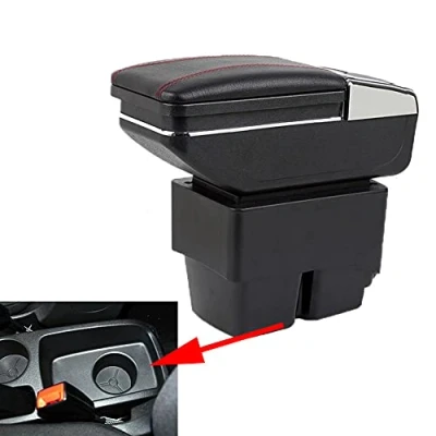 Image of SZSS Car Center Console Armrests Storage Box Compatible with Ford Fiesta MK7 2009 2010 2011 2012 2013 2014 2015 2016 2017