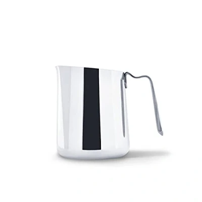 Image of Fellow Eddy Steaming Pitcher Milk Frother with Fluted Spout, Premium Barista Tools for Precision Latte Art, 18/8 Stainless Steel, Polished, 12oz Jug
