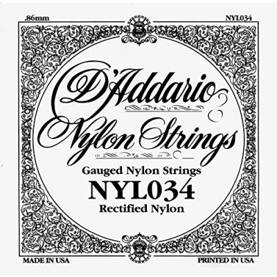 Image of D&#039;Addario .034 Rectified Nylon Single String for Classical Guitar