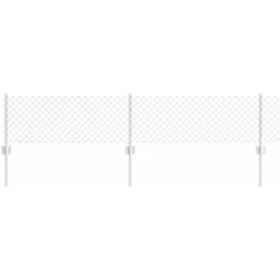 Image of vidaXL Chain Link Fence with 22 U Posts Silver 0.4x25 m Steel