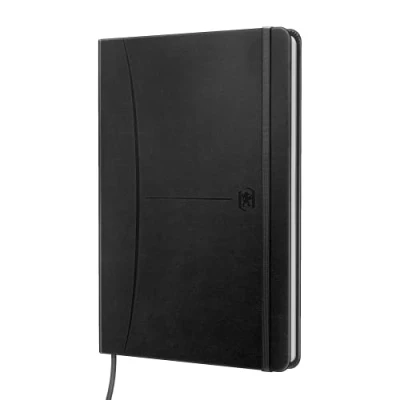 Image of Oxford Signature, A5 White Leaves Notebook, Sewn Extra Cover, 80 Sheets, Black