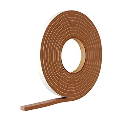 Image of Merriway BH04520 StormSeal Door &amp; Window Draught Excluder Weatherstrip, Self Adhesive High Density Rubber Foam, 5 Metres (16.1/2 foot) Brown