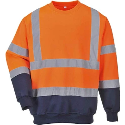 Image of Portwest Two Tone Hi Vis Sweatshirt, Size: S, Colour: Orange/Navy, B306ONRS