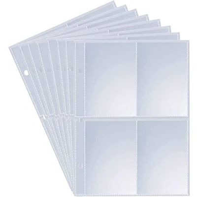 Image of JoyHood 400 Pockets Trading Card Sleeves compatible with PTCG Transparent Game Holder Set Album Pages Fit Football, Baseball, Sports Cards and Other TCG [4 Slot]