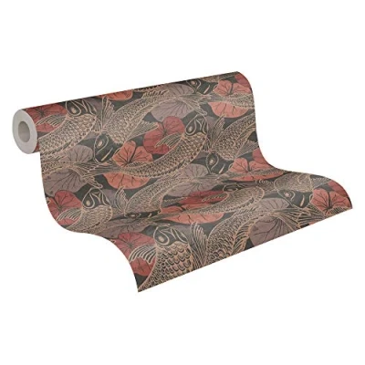 Image of Japanese Wallpaper Metropolitan Stories 2 A.S. Création Non Woven 10.05 m x 0.53 Brown Red Black Made in Germany 378595 37859 5