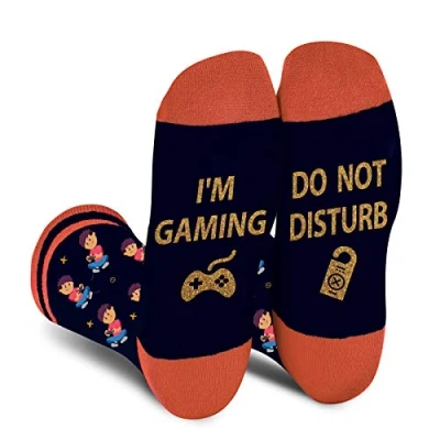 Image of Funny Gamer Gaming Socks for Men Women Boys Do Not Disturb Fathers Day Novelty Gifts Dad Husband Fun Game Lovers Valentines Crazy Stocking Fillers