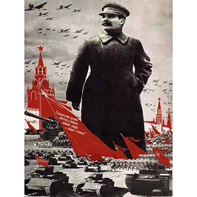 Image of Wee Blue Coo Political Army Stalin Kremlin Soviet Union Vintage Art Print Poster Wall Decor 12X16 Inch