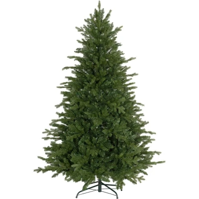 Image of HOMCOM Artificial Christmas Tree with Metal Base, Hinged Branches 6 Ft