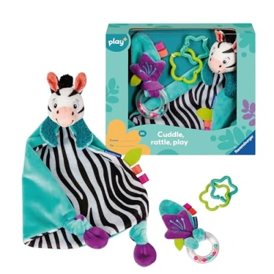 Image of Ravensburger Play+ My First Snuggle Friend Zebra Baby Toys 0 Months Up Sensory New Born Gift