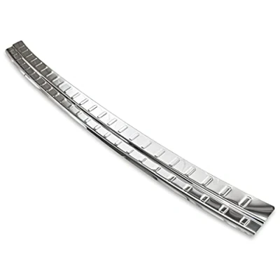 Image of Recambo Boot Sill Protector Stainless Steel Chrome Compatible with Audi Q7 II from 2015 Type 4M Folded Edge Premium Quality