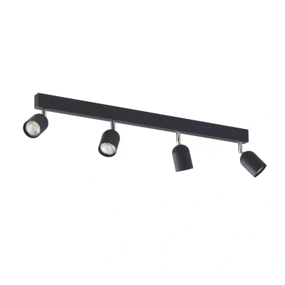 Image of Top Ceiling Spotlight Bar Black, Chrome 4xGU10