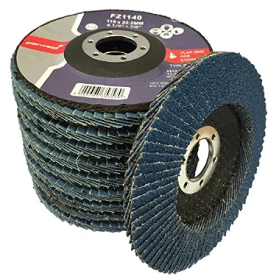 Image of (PACK OF 5) Parweld 115mm Zirconium Flap discs 80 Grit for sanding cleaning stainless &amp; mild steel