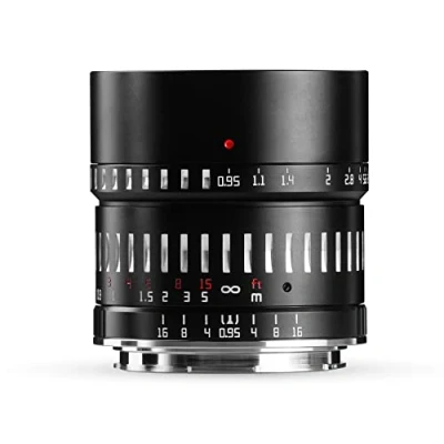 Image of TTArtisan APS C 50mm F/0.95 Metal Bodied Lens Compatible with Canon EOS R Mount Black &amp; Silver