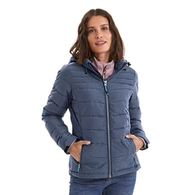 Image of Killtec Women&#039;s Skane Wmn Quilted Jacket A in down look with Removable hood, womens, zip off 35615 000, orchid, 40