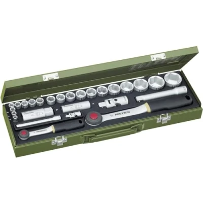 Image of Proxxon 23020 Socket Set, 0 V, Multi Colour, 1/4 1/2 Inch, Set of 27 Piece
