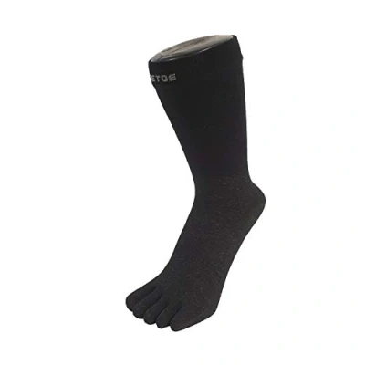 Image of TOETOE Men, Women Health/Everyday Stretchy Soft Silver Mid Calf Seamless Plain Toe Socks, Hygienic, Breathable