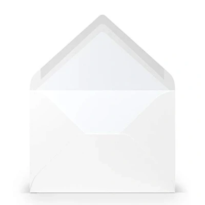 Image of PAPERADO 25 envelopes DIN B6 white ribbed 100 g/m² envelope without window 17.8 x 12.5 cm with wet glue pointed flap