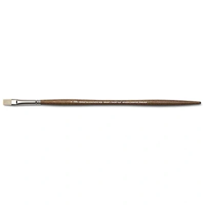 Image of Winsor &amp; Newton Oil Painting Brush, Synthetic, red, Nr.4 Flachpinsel, Kurze Borsten