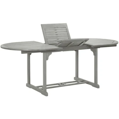 Image of vidaXL Solid Wood Acacia Garden Table with Umbrella Hole Weather Resistant for Outdoor Dining and Decor on Patio