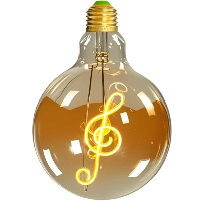 Image of TIANFAN Vintage Led Bulbs Big Globe G125 4W 220/240V Alphabets Specialty Decorative Light Bulb Super Yellow Warm (Music)
