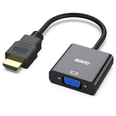 Image of BENFEI HDMI to VGA, Gold Plated Adapter (Male Female) for Computer, Desktop, Laptop, PC, Monitor, Projector, HDTV, Chromebook, Raspberry Pi, Roku, Xbox and More Black