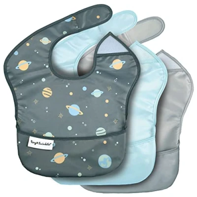 Image of Hoiyen Mess Proof Baby Bib Waterproof for Boy or Girl PFAS, PVC, BPA, Phthalate Free Food Bibs