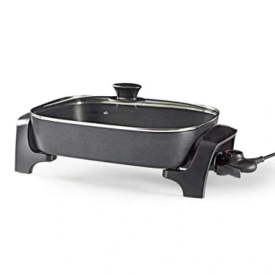 Image of Ex Pro 7L Non Stick Electric Skillet Frying Pan Cooker, 40cm XXL Multi Function with Cool Touch Handles and Thick Cast Aluminium Body, 2200W