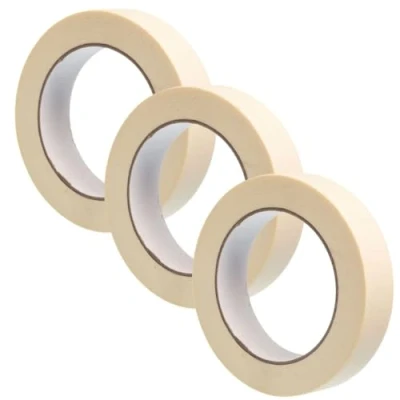 Image of GTSE Masking Tape, 25mm (1) x 50m, Triple Pack Cream Painters Tape for Painting, Decorating and DIY, 3 Rolls