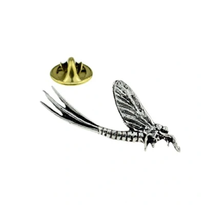 Image of GIFTSEARCH Mayfly English Pewter Lapel Pin Badge (XTSPBC20)