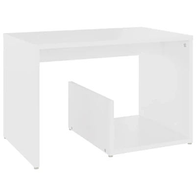 Image of vidaXL Side Table Household Living Room Bedroom Furniture Accent Coffee Sofa End Tables Magazine Rack Storage Space Chipboard White