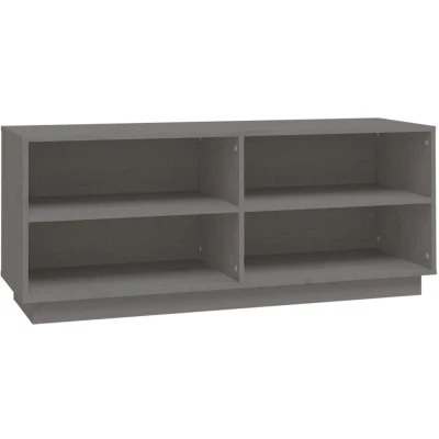 Image of vidaXL Shoe Cabinet Grey 110x34x45 cm Solid Wood Pine