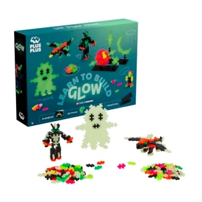 Image of Plus Building Blocks Toy 500pc Learn to Build Set with Glow in the Dark and Neon Pcs Kids Construction Toys, Girls Boys Toys Age 5