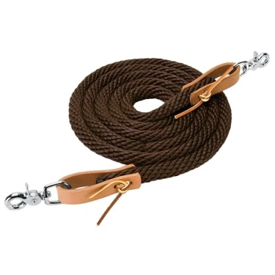 Image of Weaver Leather Poly Roper Rein Brown, 3/8&quot; x 8&#039;