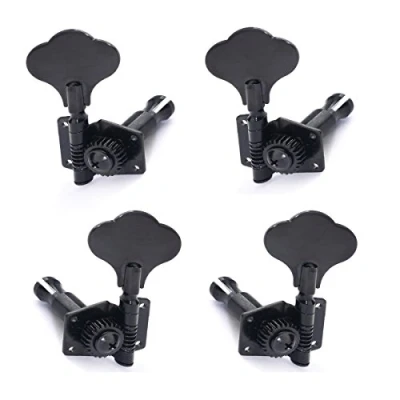 Image of Musiclily 2R2L Open Gear Bass Tuners Tuning Pegs Keys Machine Heads Set, Black(4 Pieces)