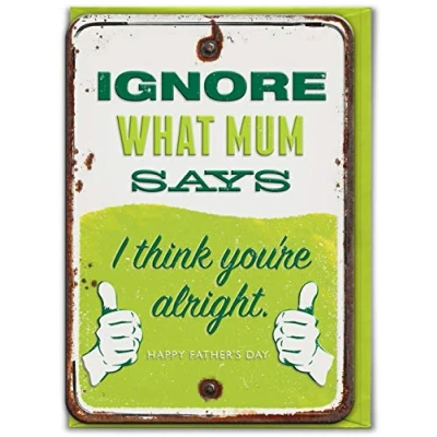 Image of Brainbox Candy Funny Father&#039;s Day/Birthday Cards &#039;Ignore Mum&#039; Perfect Hilarious Card For Dad To Go With A Fathers Day Present or Birthday Gift