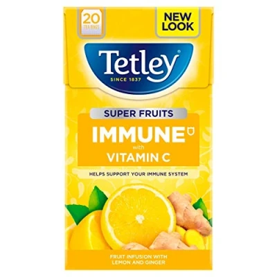 Image of Tetley Super Fruits Immune Lemon &amp; Ginger, 20 Tea Bags