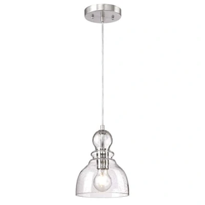 Image of Westinghouse Fiona pendant light, brushed nickel, Ø 18 cm