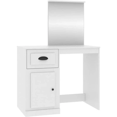 Image of vidaXL Dressing Table with Mirror White 90x50x132.5 cm Engineered Wood