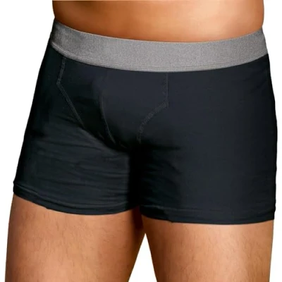 Image of TENA Men Washable Protective Pants Soft, Comfy and Secure Boxers for Drips Dribbles Invisible Protection, Classic Cut Light Absorption Pack of 1 Black Size XL
