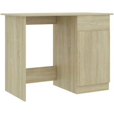 Image of vidaXL Desk Sonoma Oak 100x50x76 cm Engineered Wood