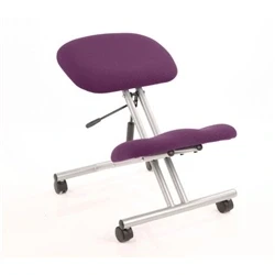 Image of Kneeler Kneeling Stool Silver Frame Bespoke Colour Tansy Purple