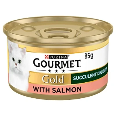 Image of Gourmet Gold Succulent Delights Adult Wet Cat Food Salmon 12x85g, Pack of 12